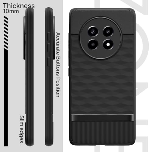 Image of Outlouders Bumper Case for Realme 13 Pro / 13 Pro Plus 5G | Full Camera Protection | TPU Soft Flexible Shockproof Back Cover (Black)