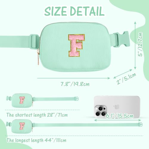 Image of Gitus 10 11 12 13 14 15 16 Year Old Girl Gifts Personalized Birthday Gifts for Women Daughter Sister Her Initial Belt Bag Fanny Pack Crossbody Bags for Teen Girl Gifts Trendy Stuff (Mint Green-F)