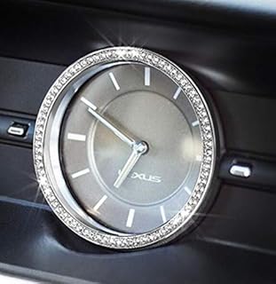 NIUHURU Car Interior Trim Bling Accessories Time Decoration Ring Rhinestone Decals Cover fit for Lexus NX ES 2013-2018 (Silver, ES 2013-2018)