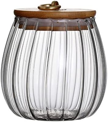 Glass Food Storage Jar 750ml/25oz Clear Glass Canister with Airtight Seal Acacia Wood Lids Kitchen Food Storage Container for Coffee Bean Loose Tea Spice Bottle Sugar Cookies Nuts Snack Candy Jar