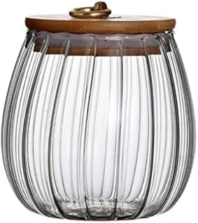 Glass Food Storage Jar 750ml/25oz Clear Glass Canister with Airtight Seal Acacia Wood Lids Kitchen Food Storage Container for Coffee Bean Loose Tea Spice Bottle Sugar Cookies Nuts Snack Candy Jar