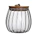 Bocal en verre transparent de 750 ml avec couvercle hermétique en bois d'acacia pour café, thé, épices, sucre, biscuits, noix