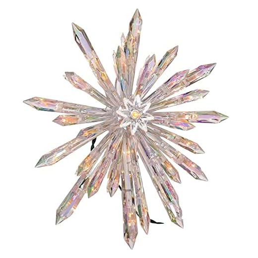 27+ Stunning Christmas Tree Décor Ideas You’ll Love 6 Kurt S. Adler Kurt Adler UL 30-Light Crystal Snowflake Treetop, 11.25in, Clear