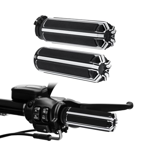 Poignées de moto noires de 2,5 cm idéales pour les longs voyages et road-trips en Cruiser