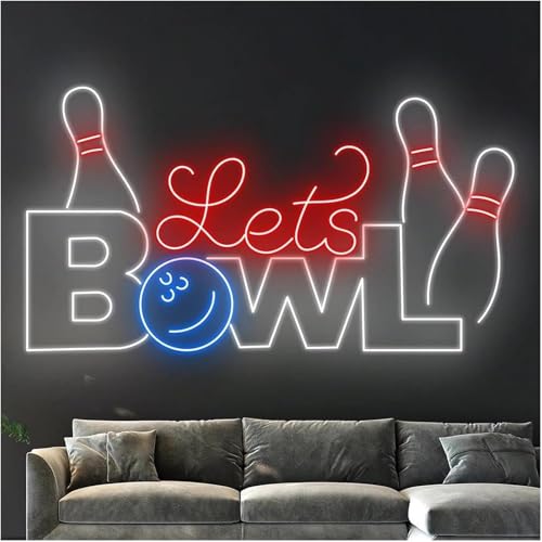 Enseignes au néon Let's Bowling 80cm pour calmer la fatigue visuelle du soir