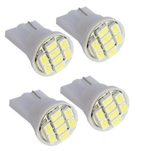 Cutequeen 4PCS LED Car Lights Bulb White T10 3528 8-SMD 194 168 (pack of 4)