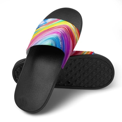Rainbow Mountain House Sandals Slip On Bathroom Slippers Beach Summer Shoes for Men Women4