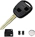 Guscio Portachiavi Accessori Ricambi Cover Copri Chiave Telecomando Auto 2 Tasti Compatibile Con Toyota Yaris (Guscio+Tasti+Switch+Batteria) (GUSCIO, GUSCIO)