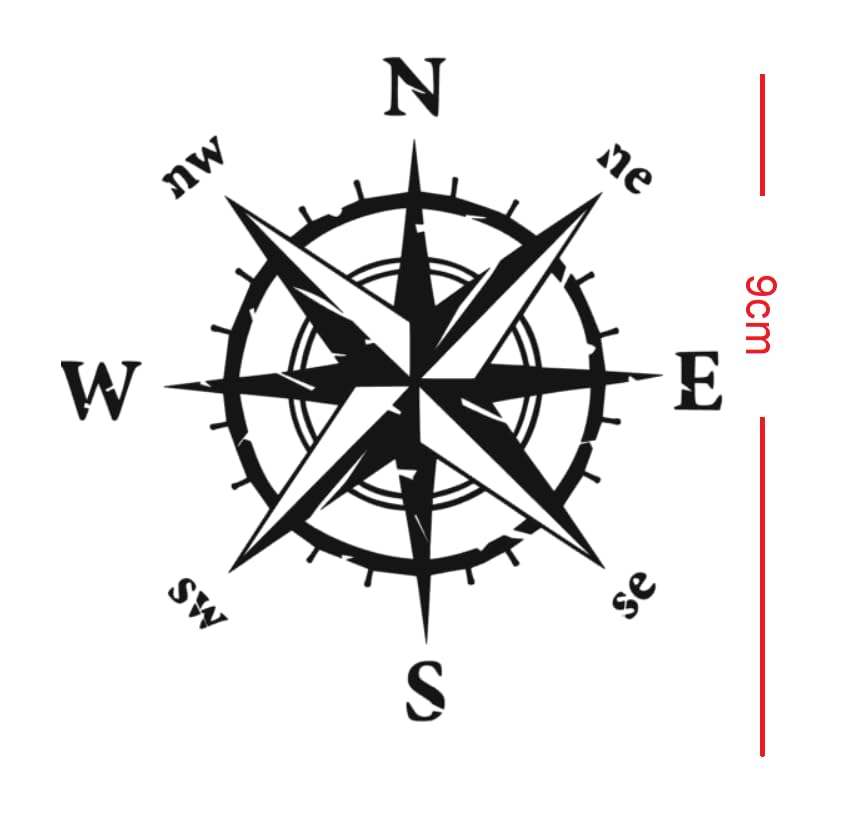 Compass Sticker for Outdoor and Indoor (RPT 53) (9 cm, Black 5/1) - Image 2