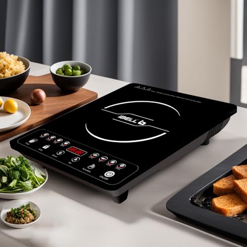 Image of iBELL 20YO 2000W Induction Cooktop with Full Touch Control, Auto Shut-Off & Overheat Protection, Crystal Glass Surface, 1+1 Year Warranty, Compact Design (Black)