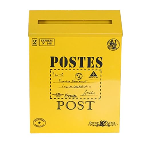 FACAIIO Support mural rustique en fer de style européen pour boîte aux lettres, décoration de jardin, accessoires photo, 29 cm de haut, bleu/pour rouge/blanc/vert/jaune