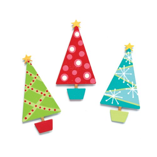 Embellish Your Story Modern Christmas Tree Magnets - Set of 3 Assorted. - Embellish Your Story Roeda 100768-EMB