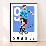 Suarez Poster, Famous Soccer Player Posters, Luis Suárez Posters For Boys Bedroom, Soccer Wall Art, Gift for Fan Football, Luis Suarez Wall Art, Living Room Sport Room Gift for Fan Football - 8x10 Inches