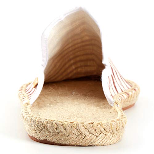 Alexis Leroy Men's Closed Toe Classic Stripe Flat Espadrille Mules4