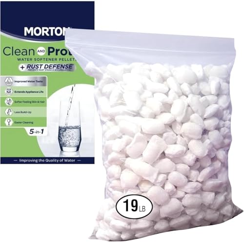 Morton Salt Water Softener Pellets, Rust Defense, Clean & Protect, 19 Lb