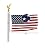 35 FT Heavy Duty 14 Gauge Tapered Commercial Flagpole Outdoor Sectional Residential Flag pole Gold Eagle Top Windstrong 5x8 FT US Nylon Flag Sewn Stars Stripes Hardware for holding two Flags included
