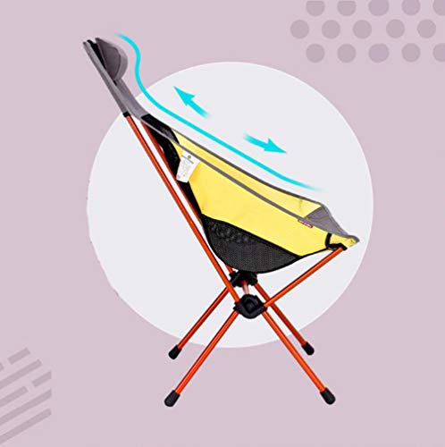 Chaise pliante jaune avec sac de transport portable pour camping
