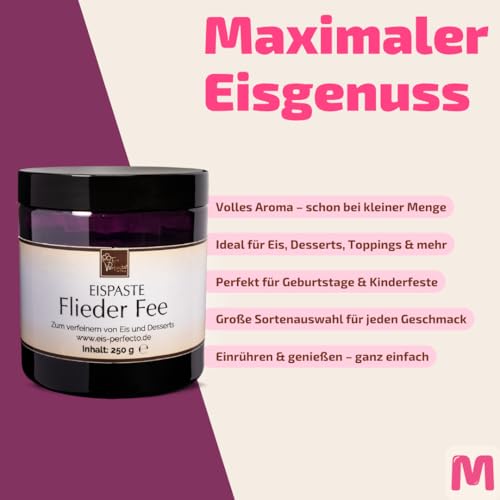 Flieder Fee Eispaste Aroma für Klein und Groß Eis Desserts Pralinen Zum Verfeinern von leckerem Eis Getränke Kuchen Kekse Tortencremes Eiscremes Inhalt 250 g – Bild 4