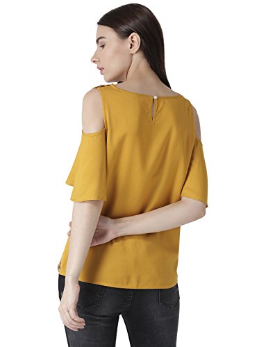 Image of MsFQ Women's Plain Regular fit Top (FTSF401795-Yellow-S Yellow S)