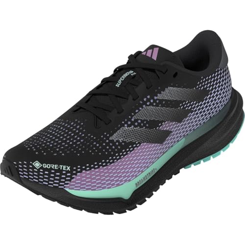 Image of adidas, Supernova GTX Running Shoe - Women's, Core Black /Iron Metallic /Semi Flash Aqua, 10.5