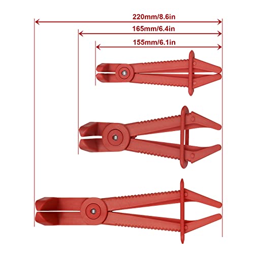 6Pack Fuel Line Clamp Hose Clamp Pliers Hose Pinch Off Pliers Line Clamps Straight & 90° Angled For Flexible Hoses, Brake Hoses, Fuel Hoses, Gas Lines, Radiator Hoses, Coolant Hoses #TOP3