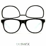 Wasserdicht GloFX Matrix Doppelbeugungs Gläser - schwarz intensiv Rave-Party Brille