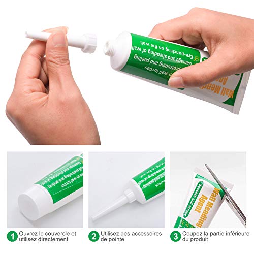 ZITFRI 200 g Wall Mending Agent Cream plamuurmassa voor de reparatie van huismuur, gebruikt voor reparatie van schade aan muren (2 stuks) - Afbeelding 4