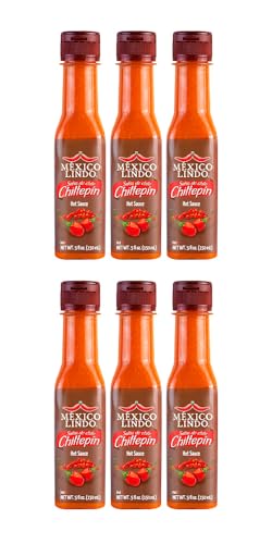 Image of Mexico Lindo Chiltepin Hot Sauce | 14,200 Scoville Level | Traditional Spicy Flavor | 5 Fl Oz Bottles (Pack of 6)