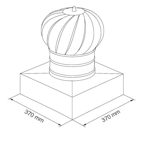 Aspirateur éolien galvanisé anti-refoulement pour conduit carré 370x370 mm