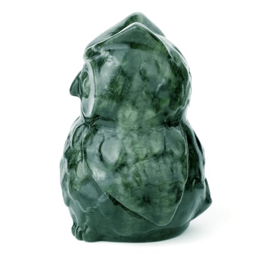 Estatua de Búho de Piedra Jade 3.3 pulg miniatura 6