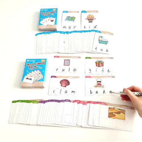 CVC CVCC CVCE CCVC Word Building Activity Cards 100 Writing & Spelling Phonics Flash Cards with 200 Words Phonemic Awareness Classroom Must Have Sight Words Practice Kindergarten Homeschool Supplies - Image 8