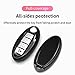Creativity Suitable for Nissan Infiniti keys. The advanced TPU key box is compatible with Maxima Qashqai Pathfinder Sylphy QX60 Murano FX50 Sunny 3/4 / 5 buttons key (Black Key Case + Key Chain Set)