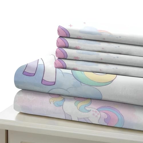 Housse de couette licorne imprimé 3D avec fermeture éclair super douce 200x200