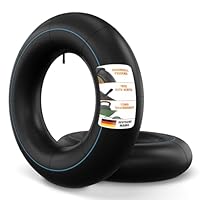 TENE® 2X Stück Premium 4.8/4.00-8 Schlauch für Schubkarre, Rasenmäher und mehr - aus robustem Butykautschuk doppelt gelegt für Lasten bis 170 kg inkl. Autoventil