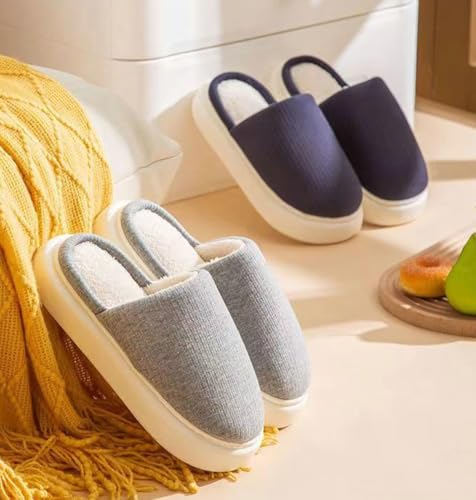 Womens Casual Cotton Memory Foam Slippers Solid Closed Toe Warm Winter Slippers Cozy Platform Slide Slippers Soft Non-Slip House Shoes Indoor Outdoor2