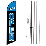 Now Open 15ft Feather Banner Swooper Flag Kit - INCLUDES 15FT POLE KIT w/ GROUND SPIKE