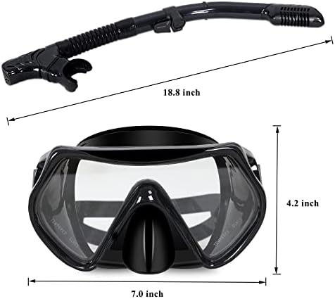 Foldable Professional Diving Mask and Full Dry Snorkel Set for Adult Diving and Snorkeling