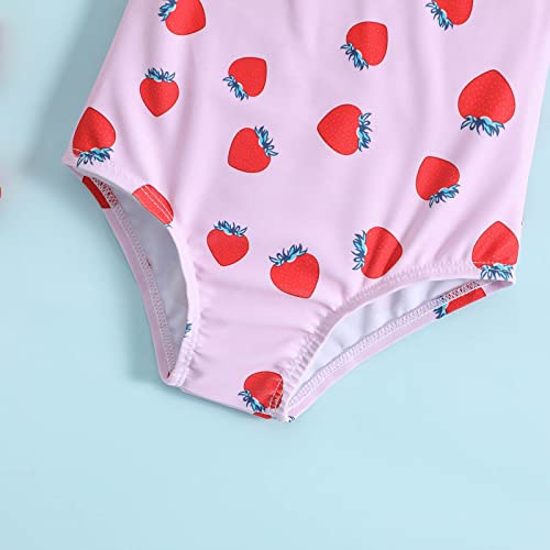 Toddler Girls Ruffles Strawberry Prints 1 Swimwear Beach Swimsuit Bikini Girls Swim Suites3