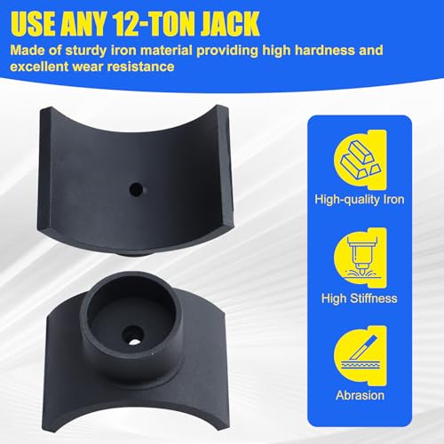 Image of 4 inch Bottle Jack Adapter - Jack Accessories for 4 Inch Axle Tube - Black Lifting Axles Saddle Made of Steel