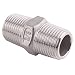 Hex Nipple 3/8 Inch Male NPT - DERPIPE Stainless Steel 304 Threaded Pipe Fitting for Brew Kit, Home Piping Application(Pack of 1)