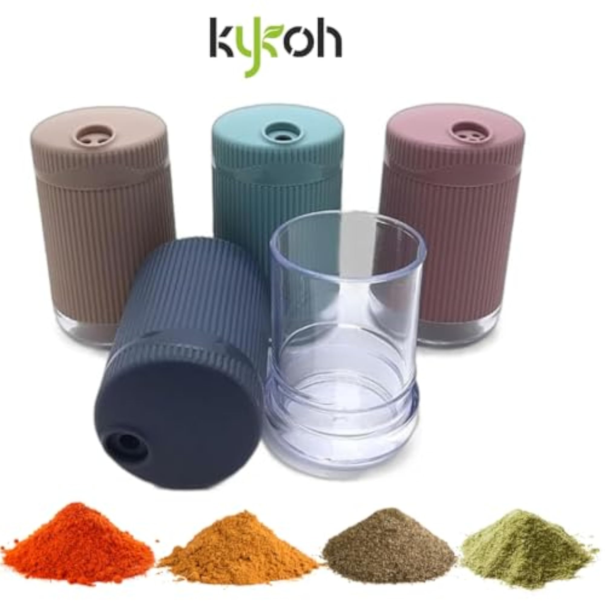 Plastic Salt & Pepper Shaker Set with 4 Sided Sifter Cap, Set of 2