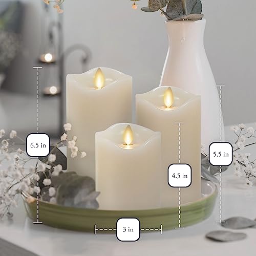 Matchless Candle Co. 997740 By Luminara Set Of 3 (3 Inch X 4.5",5.5",6.5") Flameless Led Flickering Battery Candle Moving Flame Pillar thumb #5