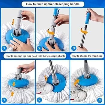Image of || Spin Mop Stick for Floor Cleaning with Extendable Handle Rod Replace Old Pocha with Easy Mopping Cleaner for Mop & Home, Kitchen ||