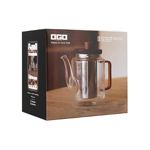 Théière En Verre Et Anse Ambre 550ml Karl Ogo Living - vue 3