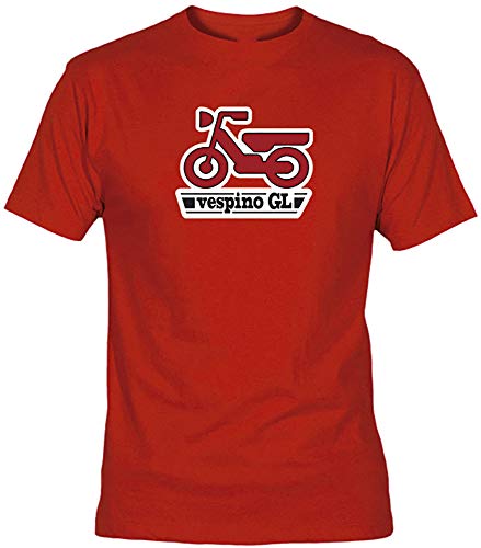 Camisetas EGB Camiseta Vespino Adulto/niño ochenteras 80´s Retro (L, Rojo)