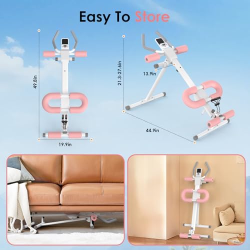Image of Foldable Ab Machine, 5-in-1 Adjustable Ab Trainer for Home Gym, Full-Body Core Workout Equipment
