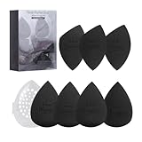 Real Perfection Makeup Sponge Set Blender Sponges, Latex-Free Beauty Makeup Sponges 7 pcs with 1 Travel Container Case for Blending Foundation Liquid Cream and Powder (Black)