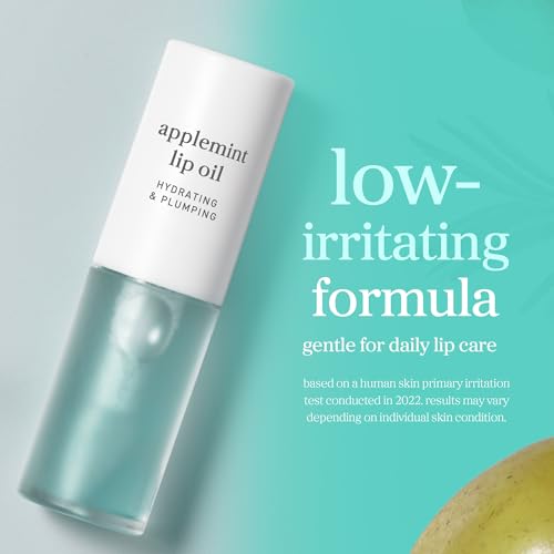 Image of NOONI Korean Lip Oil - Applemint | Long-Lasting, Moisturizing, Plumping, Revitalizing for Dry Lips, Waterproof, No Peel Off, Hydrating, Nourishing Crystal Clear Lip Stain, 0.12 FL Oz