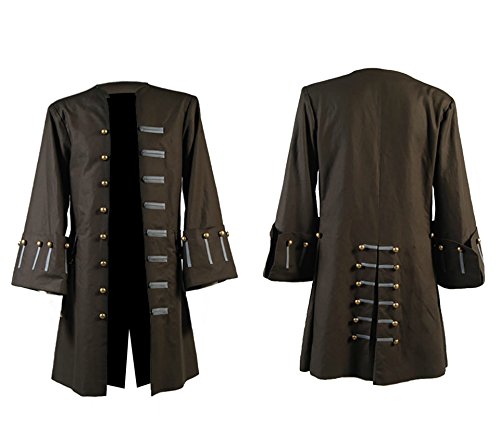 Image of Of The Caribbean Sparrow Johnny Depp Brown Cotton Coat Jacket