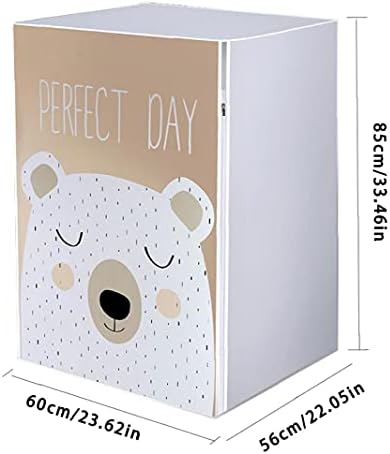 Washing Machine Cover Washer Dust Cover Tumble Dryer Cover Dustproof Case Waterproof Sun Protective Cartoon Pattern for Drum Washing Machine Style4